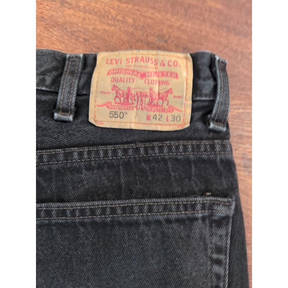 Levis 550 Relaxed Fit Dark Wash Denim Black Jeans Men’s 42X30 GREAT CONDITION